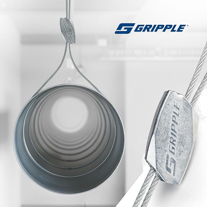 Gripple - No. 2 Standard Loop Hangers | Standard Hanger Cable | Hanger with Fastener for Fast Suspension | 100 lbs Safe Working Load | Sold in Packs of 10 | 20 Ft Rope