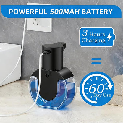 Automatic Soap Dispenser Touchless,Liquid Soap Dispenser USB Rechargeable,15oz/420ml Hand Soap Dispenser,4-Level Adjustable,Wall Mounted/Countertop Soap Dispenser for Bathroom Kitchen Dish Soap