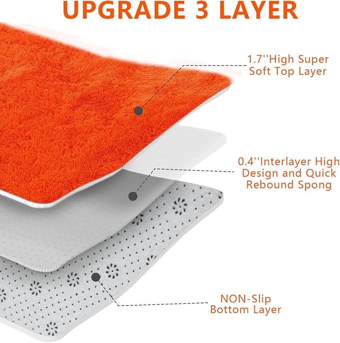 Orange Shag Area Rugs for Bedroom Living Room,6X9 Ultra Soft Fluffy Area Rugs for Dorm,Indoor Carpet Plush Rugs for Home Halloween Decor