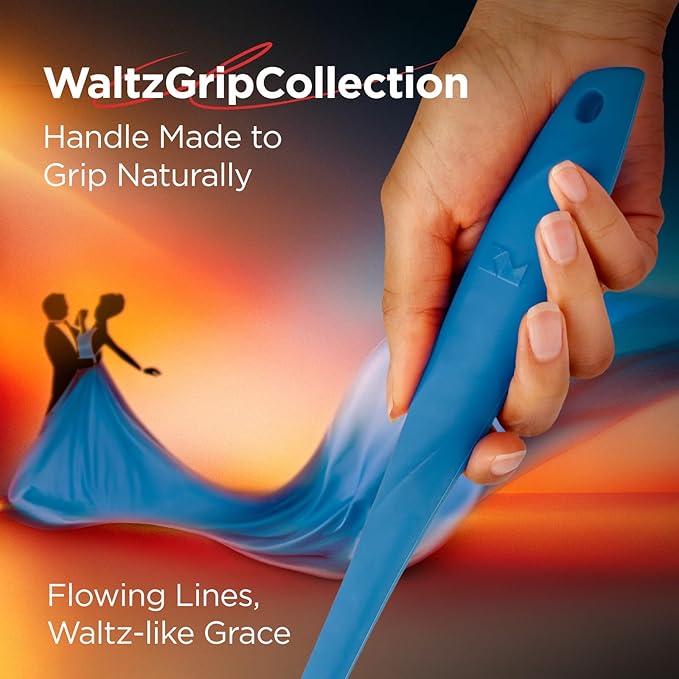 Kitchen Mama WaltzGrip Platinum Silicone Basting Pastry Brush: Set of 2 Heat-Resistant Brushes Utensils for Cooking, Baking, Grilling, Barbecue, and Spreading Oil, Butter, Egg - Dishwasher-Safe (Blue)