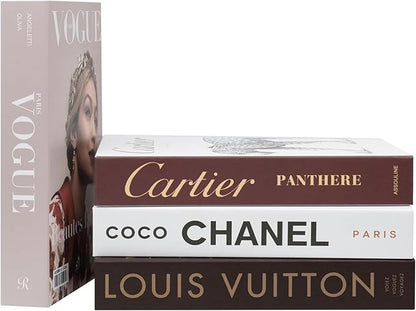 Luxe Large | 4 PCS Faux Decorative Books for Home Decor | Not Real Books (Cardboard Boxes) | Coffee Table, Bookshelf & Shelf Styling Display Props for Living Room, Office
