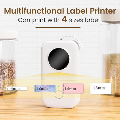 Phomemo D30 Label Maker with 3 Tapes, Bluetooth Wireless Mini Pocket Smartphone Label Maker Machine, Small Thermal Printer Rechargeable Labeler for Home Office Labeler, Works with Tablet, Phones