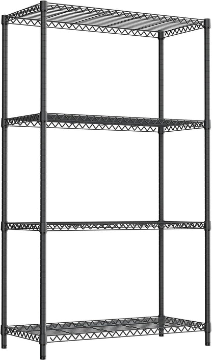 M MZG Standing Shelf Units Wire Rust-Proof Outdoor Storage Shelving 4-Tier Utility Shelving Unit for Garden Home,Kitchen,Office Dark Grey 17.7" D x 35.5" W x 59.4" H