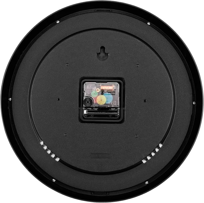 Lumuasky 14 Inch Modern Wall Clock Battery Operated Silent Non-Ticking Large Analog Classic Round Clock for Office, Home, Kitchen, Bedroom, School, Living Room (Black)