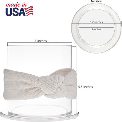 STORi Bella 2-Pack Headband and Scrunchie Holder | Clear Plastic Organizer Display Stand | Holds Hair Ties, Accessories, and Jewelry | Made in USA