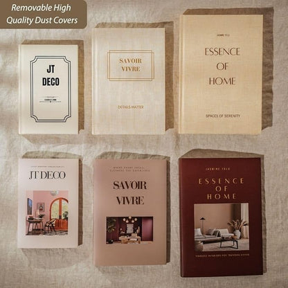 Decorative Books for Home Decor - Coffee Table Hardcover Book Set of 3 - Faux Books for Decoration for Coffee Table, Living Room, Bookshelf - Blank Pages, Foil Stamping - Removable Covers