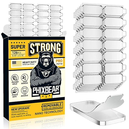 Large-Pro Mounting Putty No Residue with Pull Tab, Double Sided Tape Glue Adhesive Dots Clear Museum Sticky Tack, Picture Hanging Strips Fixed Decor Art Craft Party, 0.39 x 0.78 in (126 Pcs)