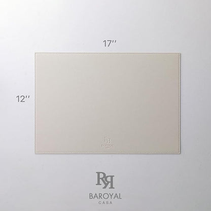 Faux Leather Placemats Set of 4 Vinyl Washable Wipeable Table Mats for Kitchen Dining Table Heat Resistant Waterproof Modern Indoor/Outdoor Placemats Non-Slip Easy Clean Place Mats-Cream White