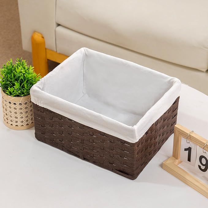 JLKIMZVO Desktop Storage Baskets Woven Decorative Baskets for Organization For Home Decor Bedroom Baby Room Living Room