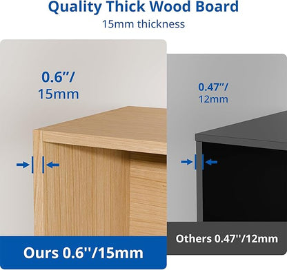 Cozy Castle Oak Bookshelf, 3-Tier Open Shelf Bookcase, 10 Cube Storage Organizer with Anti-Tilt Device, Freestanding Horizontal Bookshelf Cube Shelf for Bedroom, Living Room