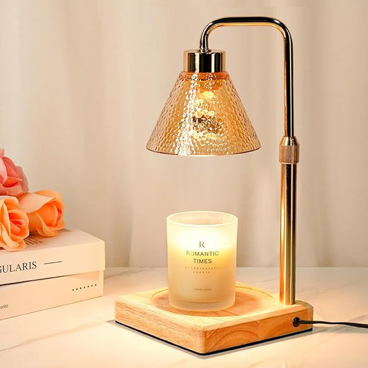 Funistree Modern Candle Warmer Lamp, Dimmable Candle Lamp Warmer with Timer, Mothers Day Birthday Gifts for Women Who Have Everything, Adjustable Men's Candle Lamp, Cozy Living Room Bedroom Decor