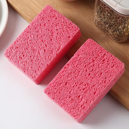 24 - Pack Non-Scratch Scrub Sponges - Sponges for Dishes and Washing Dishes, Cleaning Sponges for Kitchen Home and More（Pink）