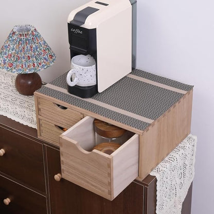 DDYURI Capsules Coffee Storage Drawer for Pod K-cup Holder - Counter Organizer for Kitchen Utensil Storage - Wood Desktop Coffee Brewer Accessories Stand CF2D3C-LT