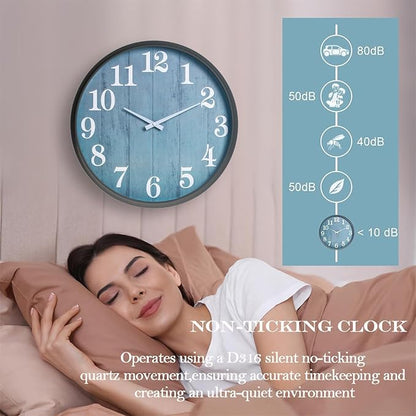 Large Outdoor Indoor Clock Waterproof,18 Inch Waterproof Oversized Wall Clocks,Silent Movement Battery Operated for Garden Patio Pool Room Office Decorative Gifts