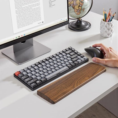 Walnut Wooden Wrist Rest for 87 Key Mechanical Keyboard | Ergonomic Design for Wrist Pain Relief, Smooth No Odor and Easy to Clean, Support Wrist to Coding Typing and Playing