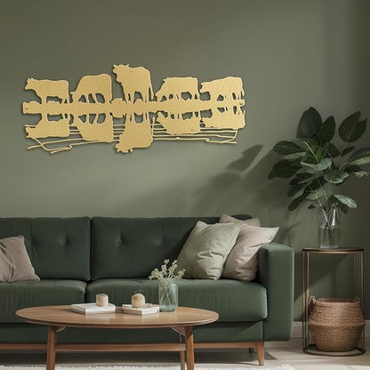 SIGNLEADER Metal Wall Art Decor Herd Minimalist Modern Abstract Wall Sculpture Hangings Home Decoration for Living Room, Bedroom, Bathroom, Kitchen, Outdoor - 36" Gold