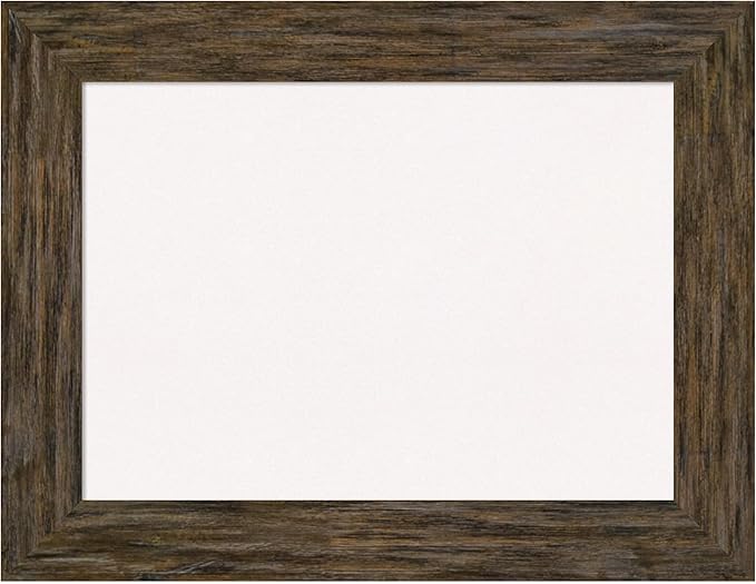 Amanti Art White Cork Board for Wall, 27x35 Vision Board with Brown Wood Frame, Medium Corkboard Office Decor for Home Organization, Rustic Farmhouse Corkboard Pinboard to display items for home