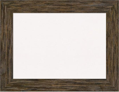 Amanti Art White Cork Board for Wall, 27x35 Vision Board with Brown Wood Frame, Medium Corkboard Office Decor for Home Organization, Rustic Farmhouse Corkboard Pinboard to display items for home