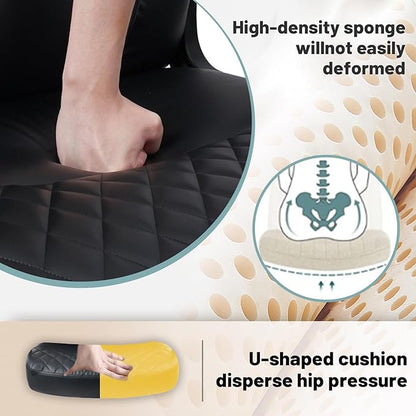 CLATINA Office Chair - Mid Back Leather Computer Desk Chair with Wheels, Ergonomic Executive Swivel Chair with Lumbar Support, Armrest for Home Office Black, 4 Pack