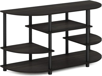 Furinno JAYA Simple Design Corner TV Stand, Espresso/Black