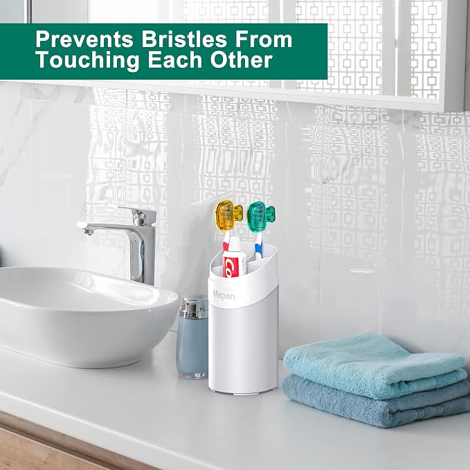 Mspan Toothbrush Protector Travel Cover: Brush Head Cap Cute Clip Case Bulk Guard - Oral Care Accessories Pod for Kids Adults