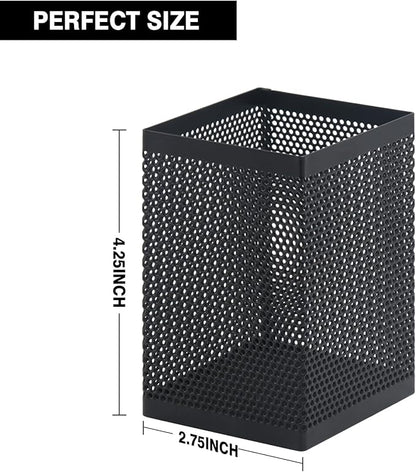 Comix Mesh Pen Holder Desk, Wire Pencil Holder with Foam Pad and Non-Slip Bottom Office Supplies Desk Organizer for Home Office School, 10 Packs