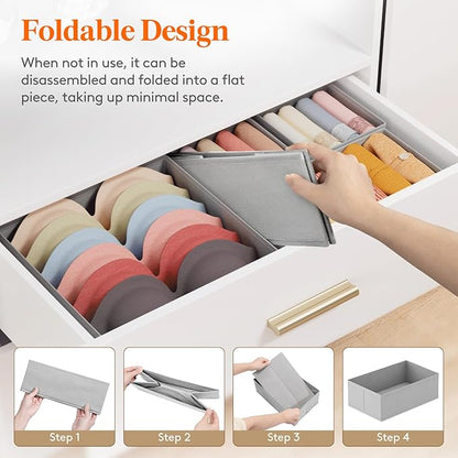Lifewit Underwear Drawer Organizer for Closet 16 Pack, 3 Sizes Dresser Organizer Dividers, Deep Fabric Foldable Drawer Storage Organizer Bins for Clothes, Sock, Bra, Lingerie, Undies
