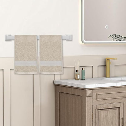 JOPOFI 5 Piece Bathroom Towel Bar Set - Thicken Stainless Steel Bath Towel Holder, 23.6 Inch Towel Racks for Bathroom Wall Mounted, Bathroom Hardware Accessories Set - Brushed Nickel