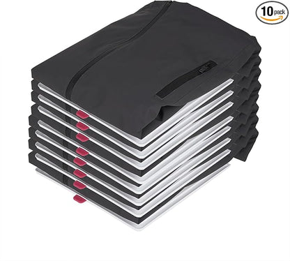 Adorila 10 Pack T-Shirt Organizer & Sweater Storage Trays - Stackable Closet Dividers for Adult Clothes - Easy-Grab Shirt Folding Board for Wardrobe (Large)