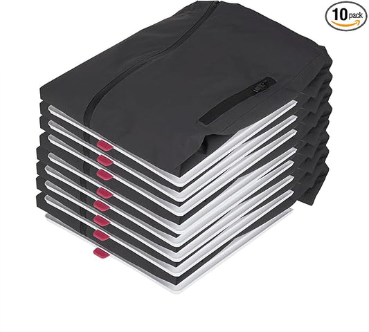 Adorila 10 Pack T-Shirt Organizer & Sweater Storage Trays - Stackable Closet Dividers for Adult Clothes - Easy-Grab Shirt Folding Board for Wardrobe (Large)