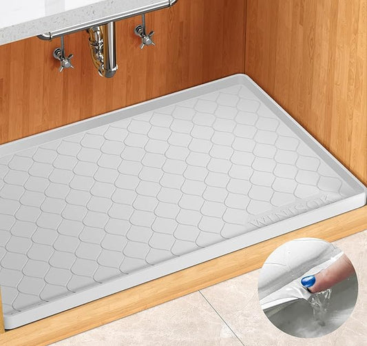Winisok Silicone Under Sink Mat 28" x 22", kitchen Essentials and Gadgets, Shelf liner and Cabinet Protector, Home Organizers and Storage, Waterproof Bathroom Tray