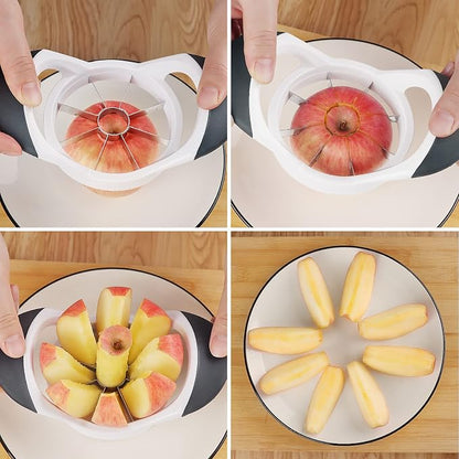Asdirne Apple Slicer & Corer Set, Apple Cutter and Fruit Slicer with Sharp Stainless Steel Blades and Ergonomic Non-Slip Handles, Ideal for Cutting a Wide Range of Fruits, Black