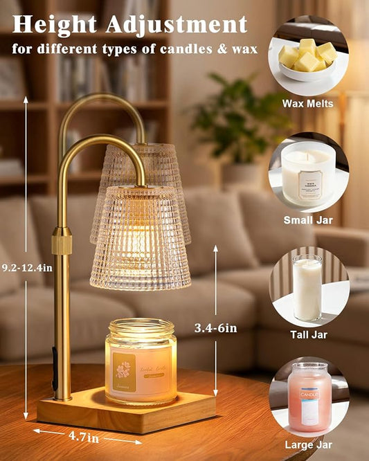 Hong-in Candle Warmer Lamp with Timer Dimmer,Christmas Birthday Gifts for Women Mom,House Warming Gifts New Home Room Decor,Vintage Wax Warmer for Scented Wax Jar Candles
