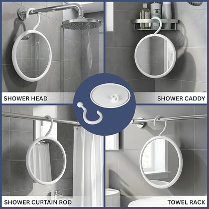 MIRRORVANA Hangable Round Fogless Shower Shaving Mirror with 360° Swivel Rotatable Hook for Hanging and Bonus Anti-Fog Spray - Anti Fog and Shatterproof Surface, 6.7" Diameter