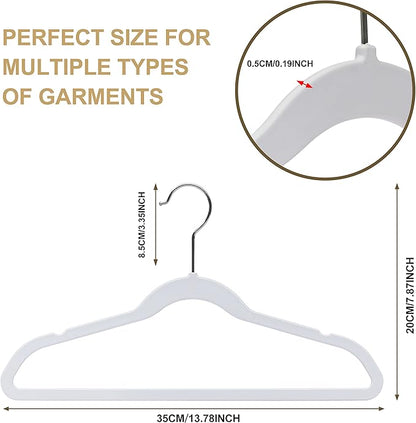 Quality 13.78-Inch Slim Plastic Hangers – 30 Pack – Cream White – Non-Velvet, Non-Flocked, Thin Space-Saving Design with Swivel Hook – for Kids & Petite Women