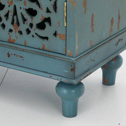 Sophia & William Tall Storage Cabinet 47.4", Decorative 2-Door Tall Accent Cabinet for Living Room, Dining Room, Blue