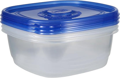Glad GladWare XL Square Food Storage Containers with Lock Tight Lids, BPA-Free Family Size Plastic Containers for Leftovers, Meal Prep, and Freezer Storage, Dishwasher Safe, 104 Oz, 3 Count