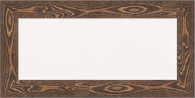 Amanti Art White Cork Board for Wall, 18x36 Vision Board with Brown Wood Frame, Medium Corkboard Office Decor for Home Organization, Country Rustic Corkboard Pinboard to Display Items for Home