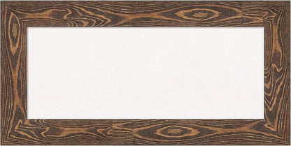 Amanti Art White Cork Board for Wall, 18x36 Vision Board with Brown Wood Frame, Medium Corkboard Office Decor for Home Organization, Country Rustic Corkboard Pinboard to Display Items for Home