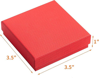 GEFTOL Jewelry Gift Boxes 20 Pack 3.5x3.5x1 Inch Cardboard Jewelry Boxes,Small Gift Boxes for Jewelry Earrings Necklaces Handmade Bangles Bracelets(Red)