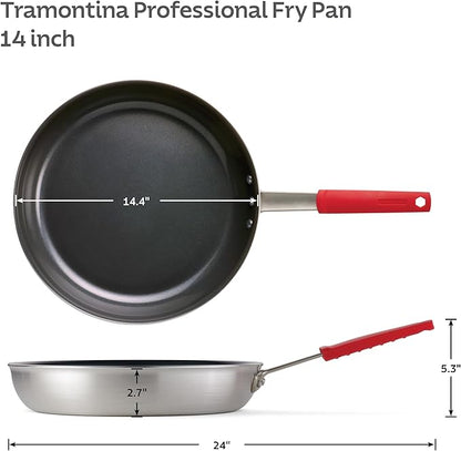 Tramontina Professional 14-Inch Ceramic Non Stick Extra Large Frying Pan, Heavy-Gauge Aluminum Skillet with Ceramic Nonstick Coating, Dishwasher and Oven Safe, Black