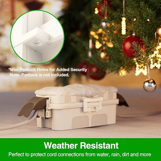 Flemoon [2 Pack] IP55 Small Outdoor Electrical Box Waterproof (Inner 5.9 x 3.2 x 1.8inch), Extension Cord Cover with Detachable Awning Covers for Plug, Outlet, Holiday Lights, White