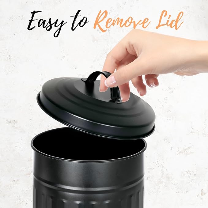 Autumn Alley Black Toilet Paper Holder Canister with Lid – Rustproof Free-Standing Farmhouse Metal Covered Toilet Paper Holder for Mega Rolls, Rustic Enclosed Toilet Paper Storage Stand