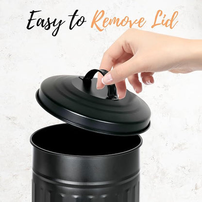 Autumn Alley Black Toilet Paper Holder Canister with Lid – Rustproof Free-Standing Farmhouse Metal Covered Toilet Paper Holder for Mega Rolls, Rustic Enclosed Toilet Paper Storage Stand