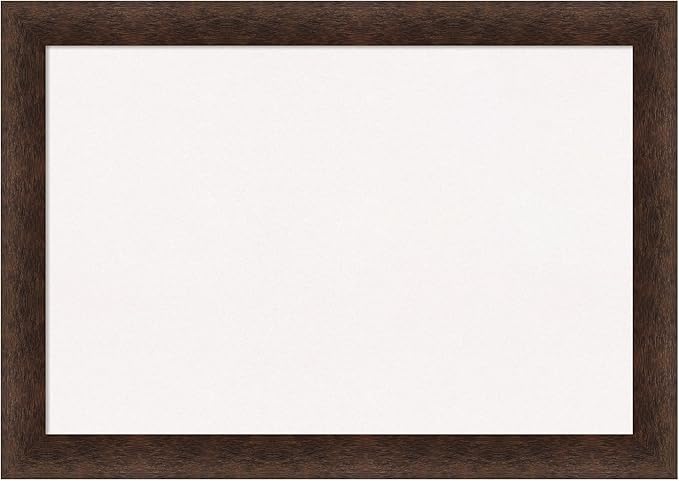 Amanti Art White Cork Board for Wall, 29x41 Vision Board with Brown Wood Frame, Large Corkboard Office Decor for Home Organization, Casual Corkboard Pinboard to display items for home organization
