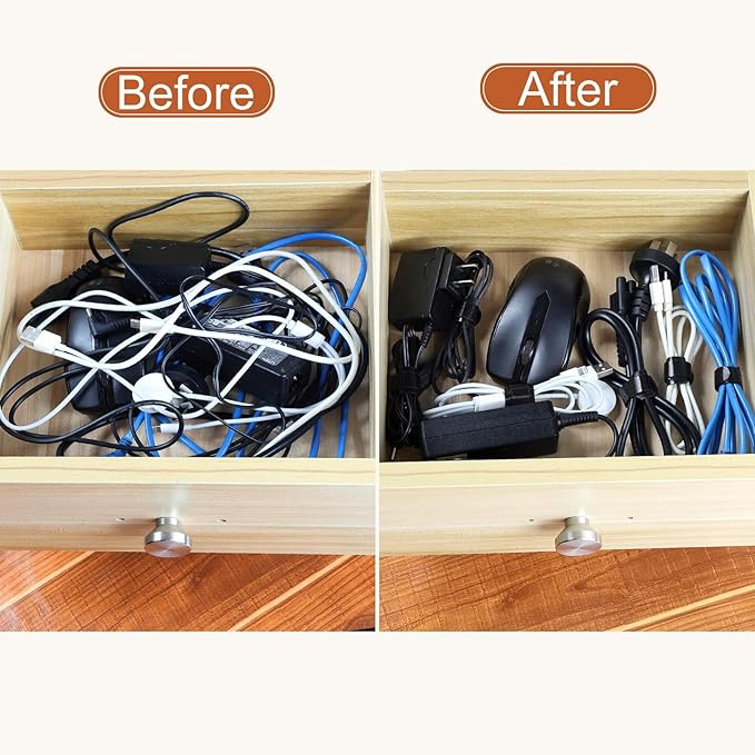 MVYC 150PCS 8 Inch Cable Ties Reusable Multi-Purpose Wire Ties Cord Organizer Adjustable Cable Management 5 Colors
