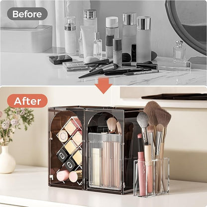 Modular Makeup Organizer, Clear Acrylic Cosmetic Storage Box with Drawer, Vanity Countertop Organizer for Makeup, Skincare and Beauty Accessories – Multiple Styles