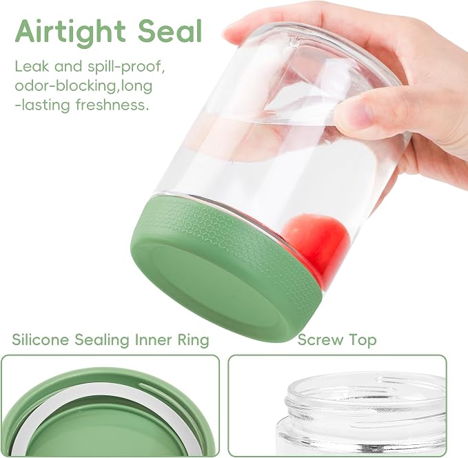 MICEBAY 16oz Overnight Oats Containers with Silicone Sleeves, 4-Pack Wide Mouth Glass Mason Salad Jars with Airtight Lids, BPA-Free Dishwasher Safe Leak-Proof Chia Seed Pudding Jar Meal Prep Container