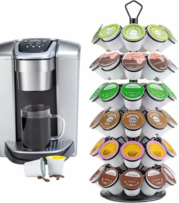 K-Cup Storage Coffee Capsules Pod Holder Carousel Capsule Display Storage for k-cup（54 pods-6 tiers）