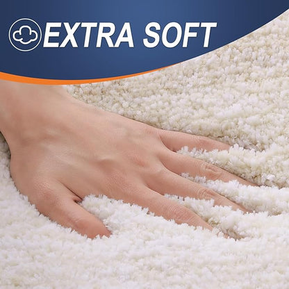 OLANLY Large Bathroom Rugs Mat 50x30, Extra Soft Absorbent Microfiber Bath Rugs, Rubber Backing, Quick Dry, Washable Bath Mats for Bathroom Floor, Tub and Shower, Home Decor Accessories, Light Beige